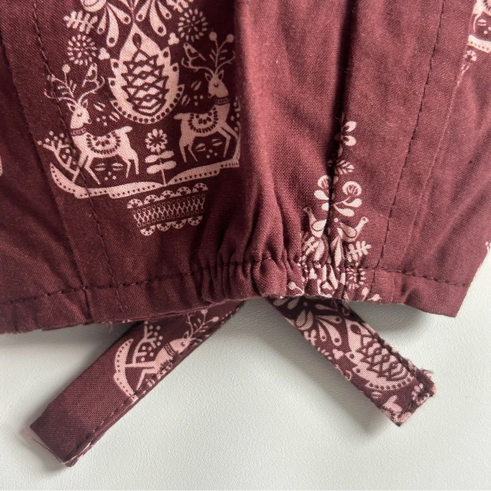 NWT Kate Quinn Nordic Tree Ruffle Bonnet Newborn Organic Cotton